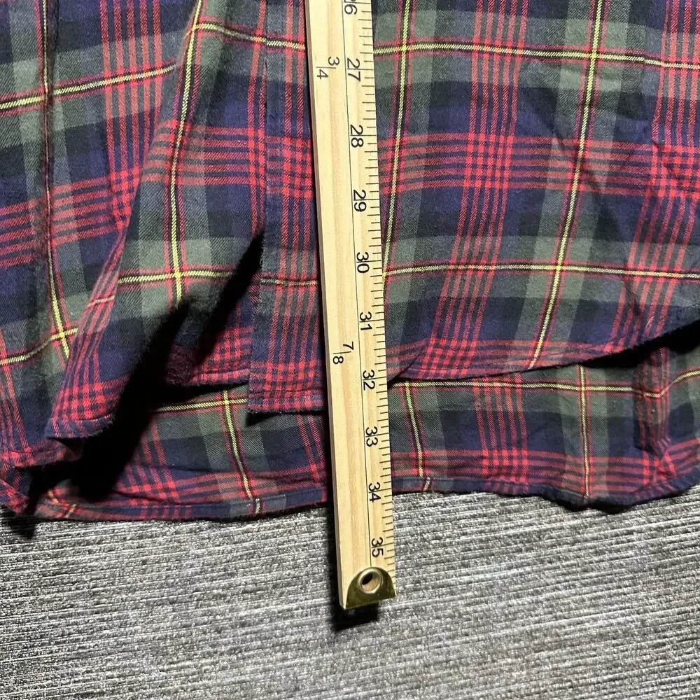 Polo Ralph Lauren Flannel Shirt Men's Large Plaid Blue Red Button Elliott